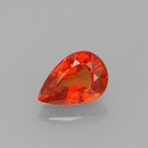 Zaffiro naturale arancione da 0,64 ct, taglio a pera, VS