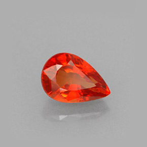 Zaffiro naturale arancione da 0,64 ct, taglio a pera, VS