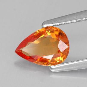 Zaffiro naturale arancione da 0,72 ct, taglio a pera, VVS-VS