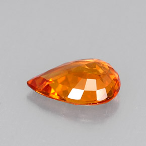 Zaffiro naturale arancione da 0,72 ct, taglio a pera, VVS-VS
