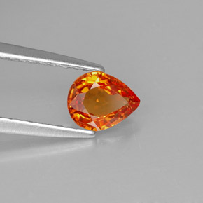 Zaffiro naturale arancione da 0,73 ct, taglio a pera, VVS