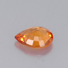 Zaffiro naturale arancione da 0,60 ct, taglio a pera, VVS-VS