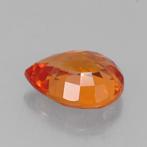 Zaffiro naturale arancione da 0,70 ct, taglio a pera, VS