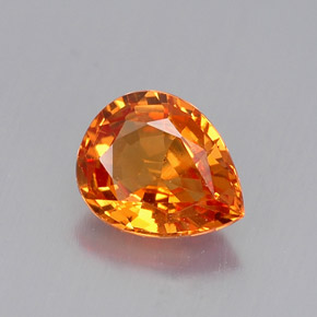 Zaffiro naturale arancione da 0,69 ct, taglio a pera, VVS-VS