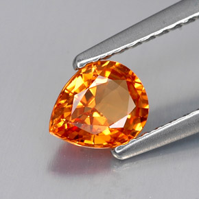 Zaffiro naturale arancione da 0,69 ct, taglio a pera, VVS-VS