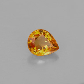 Zaffiro naturale arancione da 0,78 ct, taglio a pera, VVS-VS