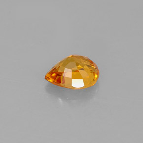 Zaffiro naturale arancione da 0,78 ct, taglio a pera, VVS-VS