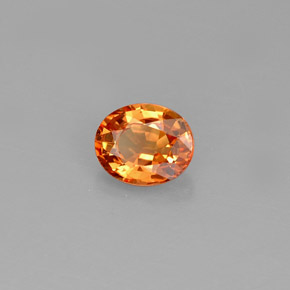 Zaffiro naturale arancione da 0,79 ct, taglio ovale, IF