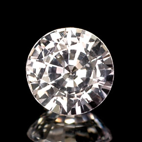 Zaffiro naturale bianco da 0,53 ct, taglio rotondo, VVS