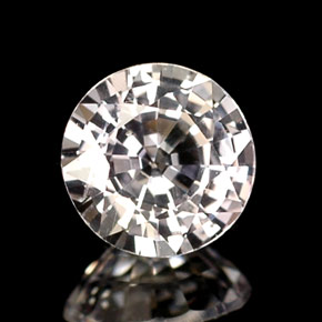 Zaffiro naturale bianco da 0,53 ct, taglio rotondo, VVS