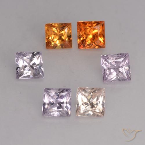 Zaffiro naturale multicolore da 1,16 ct, quadrato, VVS