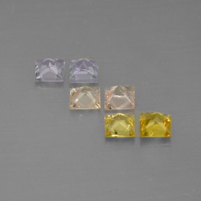 Zaffiro naturale multicolore da  ct, quadrato, VVS-VS