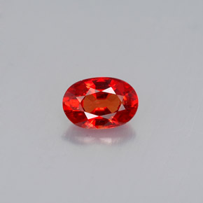 Zaffiro naturale arancione da 0,60 ct, taglio ovale, VVS