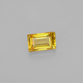 Zaffiro naturale giallo da 0,42 ct, baguette, VS