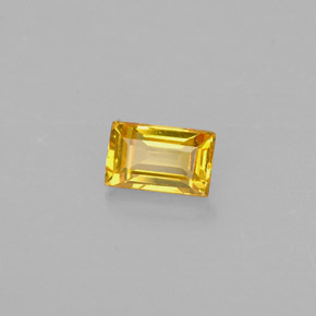 Zaffiro naturale giallo da 0,42 ct, baguette, VS