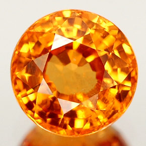 Zaffiro naturale arancione da 0,98 ct, taglio rotondo, VS