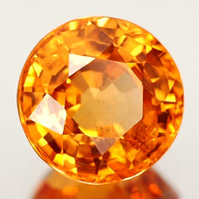Zaffiro naturale arancione da 0,98 ct, taglio rotondo, VS