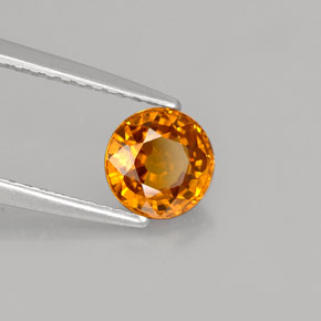 Zaffiro naturale arancione da 1,11 ct, taglio rotondo, VS