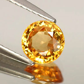 Zaffiro naturale giallo da 1,06 ct, taglio rotondo, IF