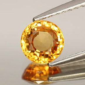 Zaffiro naturale giallo da 1,06 ct, taglio rotondo, IF