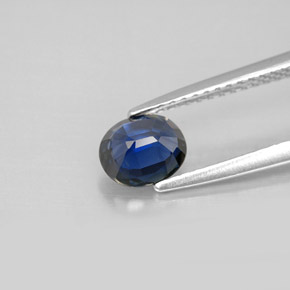 Zaffiro naturale blu da 0,89 ct, taglio ovale, VVS