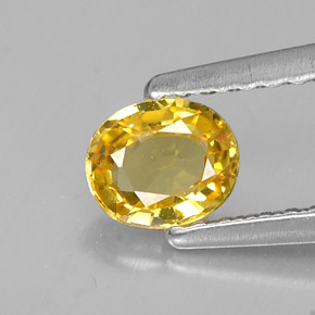 Zaffiro naturale giallo da 0,46 ct, taglio ovale, VVS-VS