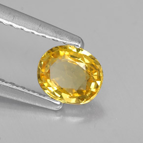 Zaffiro naturale giallo da 0,46 ct, taglio ovale, VVS-VS