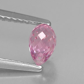 Zaffiro naturale rosa da 0,90 ct, briolette, VVS-VS