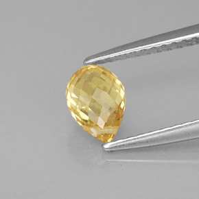Zaffiro naturale giallo da 1,22 ct, briolette, VS