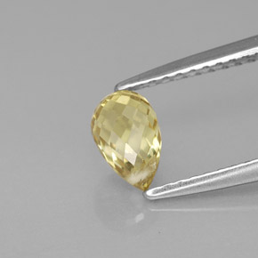 Zaffiro naturale giallo da 1,00 ct, briolette, VVS-VS