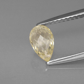 Zaffiro naturale oro da 1,38 ct, briolette, VS-SI