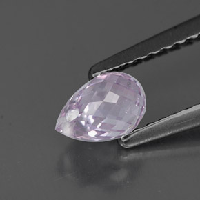 Zaffiro naturale viola da 0,85 ct, briolette, VS
