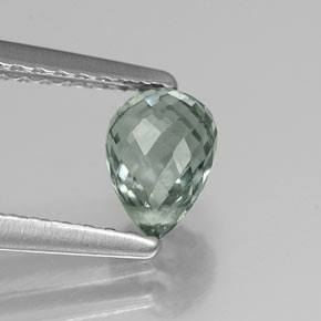 Zaffiro naturale verde da 1,00 ct, briolette, VS