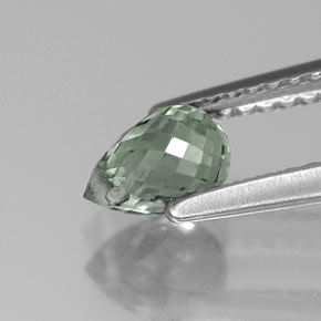 Zaffiro naturale verde da 1,00 ct, briolette, VS