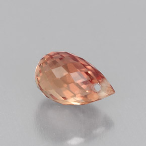 Zaffiro naturale arancione da 0,76 ct, briolette, VVS-VS