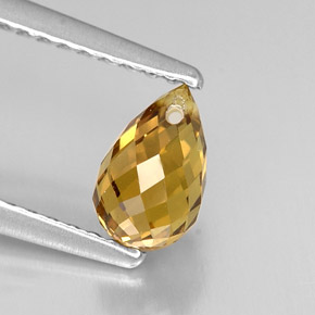 Zaffiro naturale giallo da 1,11 ct, briolette, VVS-VS