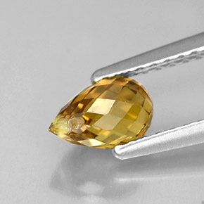 Zaffiro naturale giallo da 1,11 ct, briolette, VVS-VS