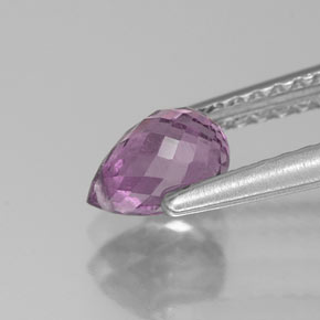 Zaffiro naturale viola da 0,95 ct, briolette, VS-SI