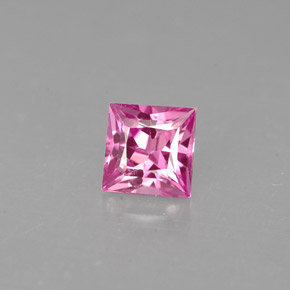 Zaffiro naturale rosa da 0,60 ct, quadrato, VVS-VS