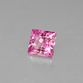 Zaffiro naturale rosa da 0,60 ct, quadrato, VVS-VS