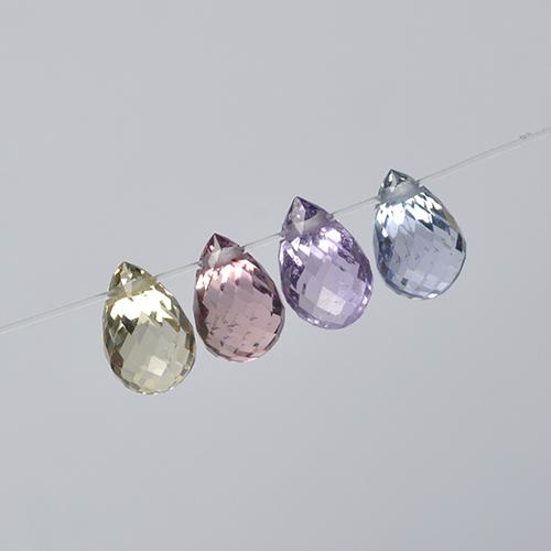 Zaffiro naturale multicolore da 2,61 ct, briolette, VVS-VS