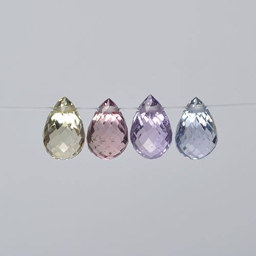 Zaffiro naturale multicolore da 2,61 ct, briolette, VVS-VS