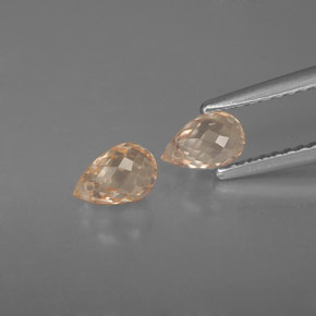 Zaffiro naturale arancione da  ct, briolette, VVS-VS