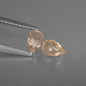 Zaffiro naturale arancione da  ct, briolette, VVS-VS