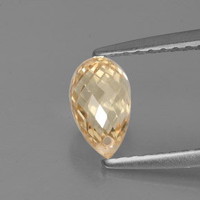 Zaffiro naturale giallo da 1,12 ct, briolette, VS