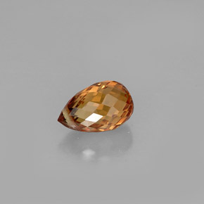 Zaffiro naturale arancione da 0,91 ct, briolette, VVS-VS
