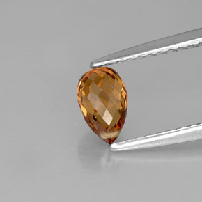Zaffiro naturale arancione da 0,91 ct, briolette, VVS-VS