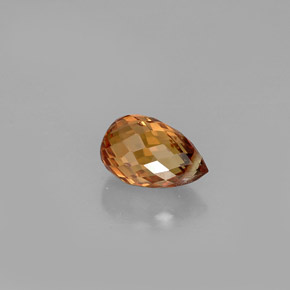 Zaffiro naturale arancione da 0,91 ct, briolette, VVS-VS