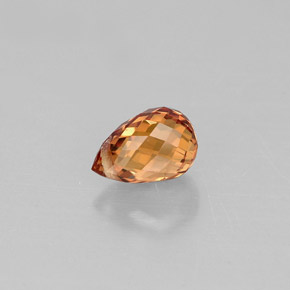 Zaffiro naturale arancione da 0,89 ct, briolette, VVS-VS