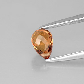 Zaffiro naturale arancione da 0,89 ct, briolette, VVS-VS